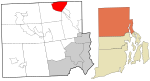 Providence County Rhode Island incorporated and unincorporated areas Woonsocket highlighted